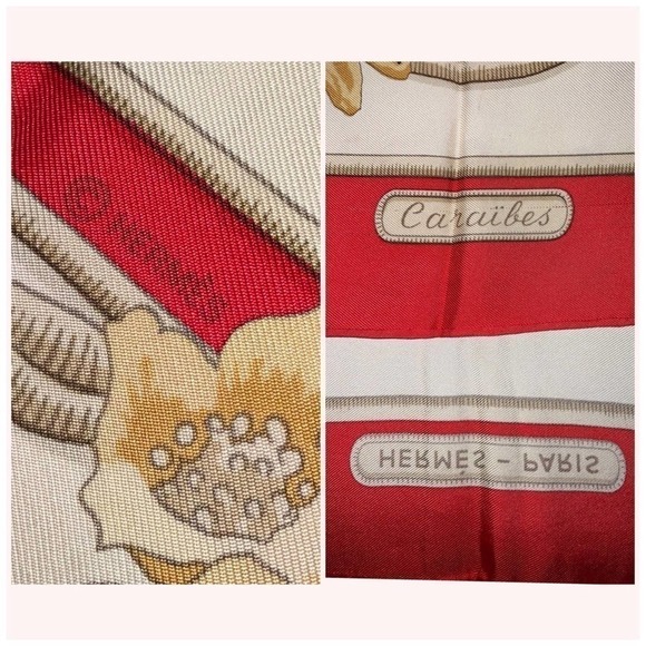 Hermès “Caraibes” 100% Silk Scarf - Picture 4 of 11